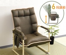 日本Yamazen-舒服老人椅/日式椅子/靠背家用座椅/折疊防摔老年人專用坐靠椅 (T2883).