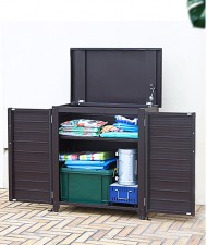 (日本GREENLIFE)-戶外防水室外櫃子/陽台收納儲物櫃/庭院花園鋁合金置物櫃-(T1372).