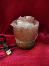天然喜瑪拉雅山 [USB玫瑰聚寶盆鹽燈] 風水燈, 健康燈, SALT LAMP~0.7 kg (T3309PP)