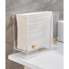 透明亞克力枱面抺手紙盒架-廚房衛生間掛壁式台式紙巾盒架桌面立式抽紙盒擦手紙(T3639)