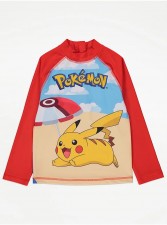 英國直送Pokémon Red Long Sleeve Sunsafe Swim Rash Vest<筍價預購>(T9012BM)
