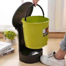 腳踏翻蓋垃圾桶/創意臥室家用客廳廚房有帶蓋大號廁所垃圾桶衛生間(T3631)