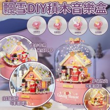聖誕飄雪DIY積木音樂盒<筍價預購>(T7191BM)