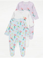 英國直送Disney Little Mermaid Sleepsuits 3 Pack<筍價預購>(U0040BM)