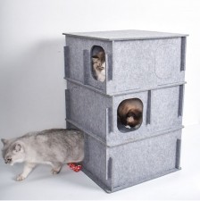 疊疊樂貓迷宮-貓隧道貓窩玩具爬架躲貓貓鑽洞毛氈貓抓板益智游戲(T5493)