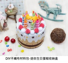 DIY不織布材料包-迷你生日蛋糕收納盒 (T0080)