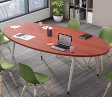 橢圓形會議枱(1.6米/1.8米/2米)-會議桌簡約現代培訓桌時尚長條桌簡易辦公員工洽談桌椅組合 (U1328)