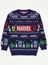 英國直送Marvel Avengers Navy Fairisle Knitted Christmas Jumper聖誕節服裝<筍價預購>(U2102BM)