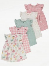 英國直送Pastel Spotty Floral Frill Sleeve Dresses 5 Pack<筍價預購>(U0854BM)