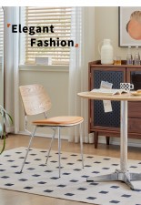 北歐復古風格餐椅-家用客廳實木靠背椅子設計師洽談椅咖啡廳中古餐桌椅(T6824)