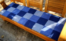 傳統中國工藝-梳化墊(50*150CM)/沙發墊老粗布純棉沙發坐墊長條凳子墊實木沙發墊飄窗陽台墊/土布老粗布純棉手工拼布(T5205)