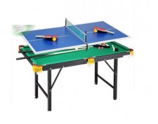 2合1兒童遊戲桌,可摺疊-乒乓球,桌球(T1001).
