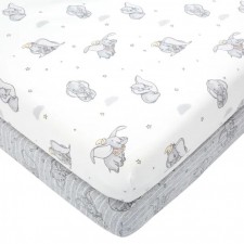 英國直送Dumbo 100% Cotton Pack of 2 Fitted Sheets BB床床單<筍價預購>(U0699BM)