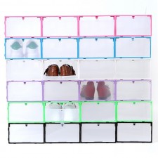 彩色透明收納盒/鞋盒($88/10個)(鞋盒鞋架女裝膠鞋櫃家居收納膠盒雜物盒塑膠鞋櫃)(T2617).