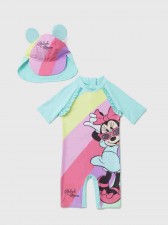 英國直送Disney Minnie Mouse Girls Multicoloured Swimsuit & Hat Set<筍價預購>(T9706BM)