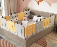 床圍欄-軟包護欄 調節高度/ 嬰兒防摔兒童寶寶防掉床邊護擋板床欄單個軟包通用床護欄-(T5016)