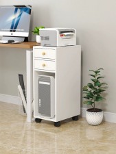 枱邊櫃（多款/多尺寸）-桌邊可移動落地帶門主機櫃收納櫃子台式帶鎖電腦主機架打印機架子(T9907)