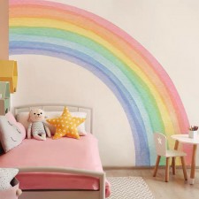 Ins北歐風大號彩虹牆貼-兒童房客廳幼兒園牆面背景裝飾貼紙牆布(T4220)