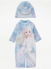 英國直送Disney Frozen Blue Sunsafe Swimsuit and Keppi Hat<筍價預購>(U0138BM)
