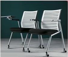 培訓椅帶寫字板折疊會議椅學生桌椅一體會議室椅帶滑輪辦公椅(T5084)