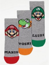 英國直送Super Mario灰色襪 (一套3對) <筍價預購>(T6637BM)
