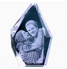 3D水晶禮品-冰山型(16*10*厚4cm)-生日禮物周年紀念日禮物送父母情人節禮物女友照片定制金銀鑽石婚創意精品(U0878)