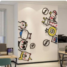 亞克力牆貼/3D立體貼畫 (動物款)-動公仔辦室牆面裝飾企業文化氛圍布置亞克力玄關- (U0117)