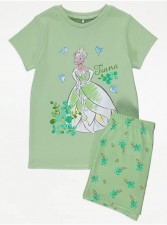 英國直送Disney Princess Tiana Green Floral Short Pyjamas<筍價預購>(T8998BM)