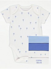 英國直送Blue Striped Floral Little Love Bodysuits 5 Pack<筍價預購>(U0496BM)