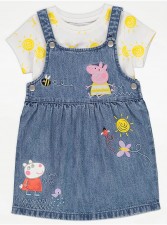  英國直送​​Peppa Pig Sunshine Pinafore Dress and T-Shirt Outfit<筍價預購>(U0450BM)