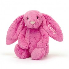 英國直送Jellycat可繡名Personalised Bashful Hot Pink Bunny Medium<筍價預購>(T8458BM)