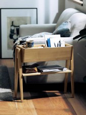 日式沙發實木邊櫃/ 邊幾角幾收納櫃/客廳邊桌床頭櫃儲物櫃茶几置物架(T3344)