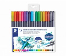 【輕鬆創作水彩畫】STAEDTLER 施德樓Watercolor Brush Pen雙頭水性筆 (18色) 3001TB18 (T7798SL)