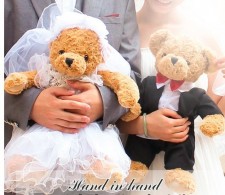 結婚新婚禮物 / 情侶毛絨玩具公仔/花車公仔/結婚相拍照一流-西裝婚紗款泰迪熊 ($368/1對) (T3375).