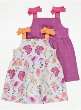 英國直送Purple Floral Bow Strap Dresses 2 Pack<筍價預購>(U0342BM)
