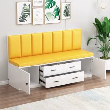 實用儲物櫃梳化(多色/多尺寸)- 抽屜式長椅實木卡座餐桌/家用客廳靠牆沙發餐桌椅組合定制 (T8448)