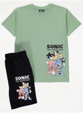 英國直送Sonic The Hedgehog Green T-Shirt and Shorts Outfit<筍價預購>(U0135BM)