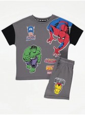 英國直送Marvel Superhero Grey T-Shirt and Shorts Outfit<筍價預購>(T8641BM)