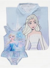 英國直送Disney Frozen Elsa Swimsuit and Poncho Set<筍價預購>(U0137BM)