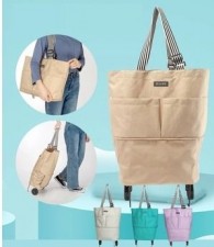 超市購物袋-買餸袋購物車折疊便攜大號手提袋買菜包帶輪子拖輪袋子大推車(T7217)