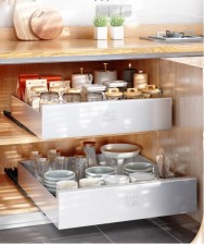 廚房櫥櫃內抽拉式置物架-(多尺寸) 家用多功能儲物放調料拉籃碗碟抽屜收納架(T5272)