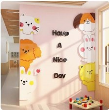 亞克力牆貼/3D立體貼畫 (可愛卡通款)-動公仔辦室牆面裝飾企業文化氛圍布置亞克力玄關- (U0118)