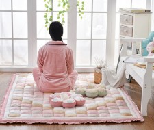 韓式加厚短毛絨地墊/窗台墊-家用防滑地毯臥室滿鋪長方形床邊茶幾爬行墊榻榻米(T6667)