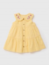 英國直送Baby Yellow Frill Collar Tiered Dress<筍價預購>(U0685BM)