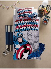 英國直送Marvel Captain America Cotton-Rich Reversible Single Duvet Set<筍價預購>(U0619BM)