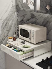 廚房微波爐拉伸架置物-架多功能多層架子烤箱收納架家用台面電飯鍋支架 (T8621)