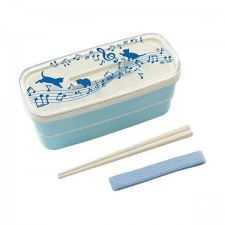 Abeille 貓和音符 2層午餐盒連筷子<筍價預購>(T7848SL)