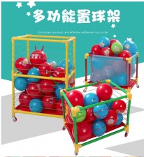 可移動-幼兒園球類收納架-兒童儲物籃球架置物櫃玩具架收納架(T8700)