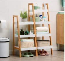 竹制-廁所置物架浴室收納架/衛生間洗衣機馬桶架子洗手間架(T5045)