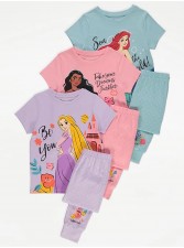 英國直送Disney Princess Slogan Short Sleeve Pyjamas 3 Pack<筍價預購>(U0727BM)